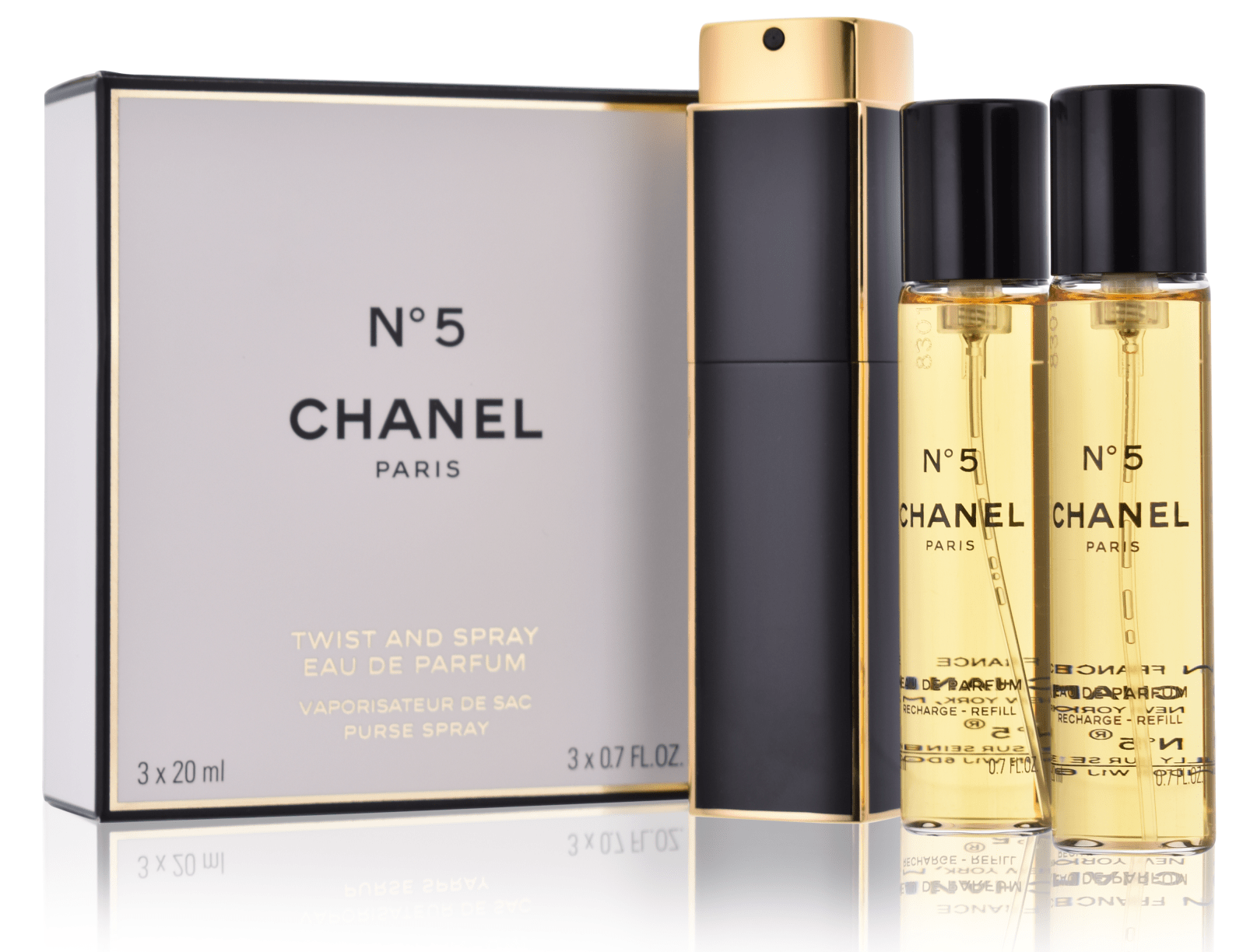 Chanel No.5 - 3 x 20 ml Eau de Parfum Vaporisateur de Sac