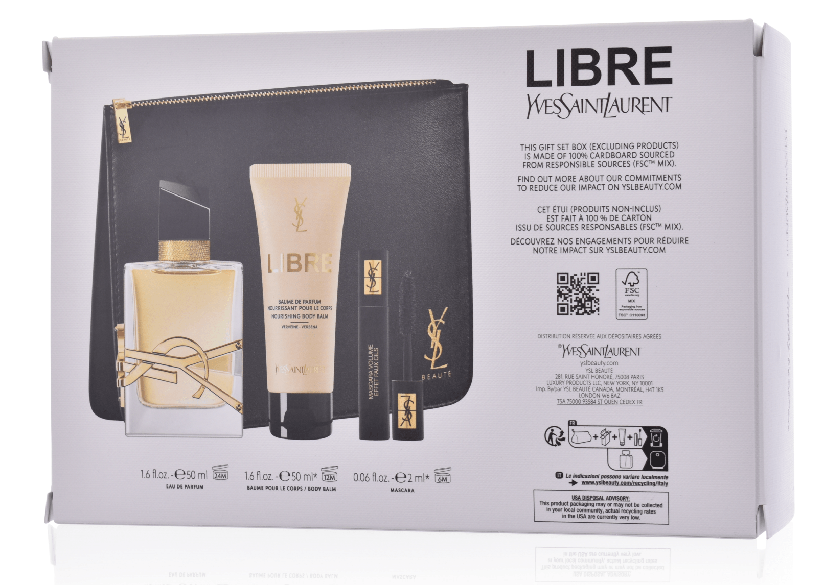 Yves Saint Laurent Libre 50 ml Eau de Parfum + 50 ml BL + Mascara + Tasche