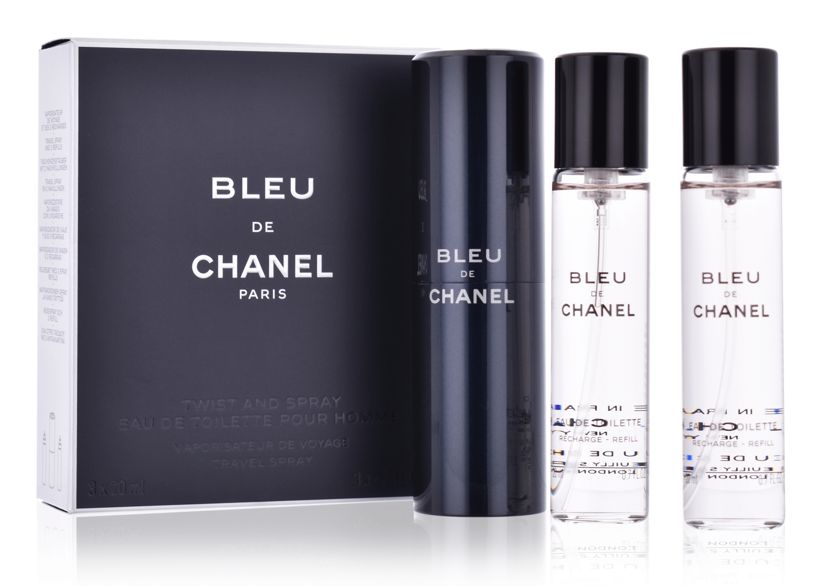 Chanel Bleu de Chanel 3 x 20 ml Eau de Toilette Twist and Spray