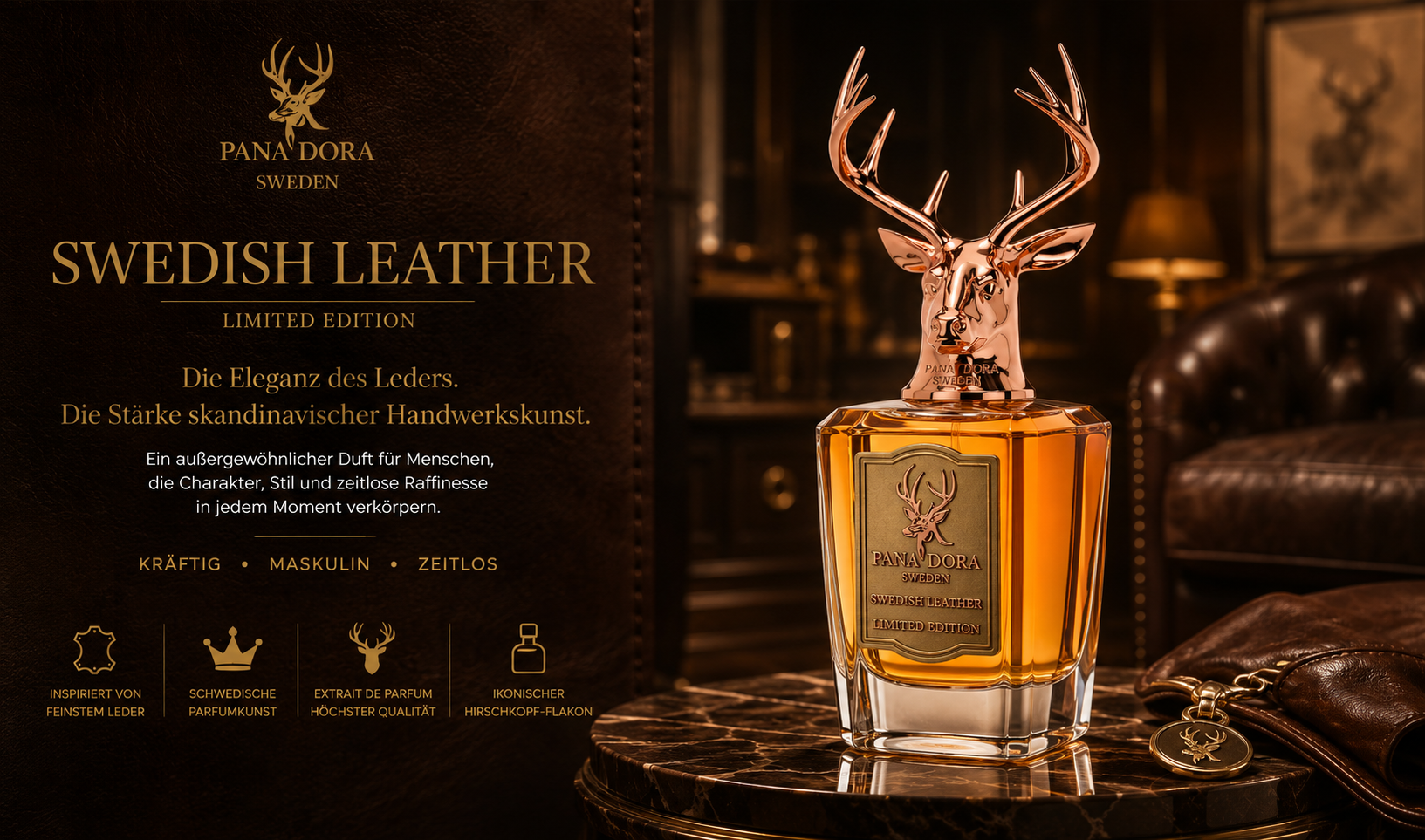 Pana Dora Sweden Swedish Leather 100 ml Extrait de Parfum 