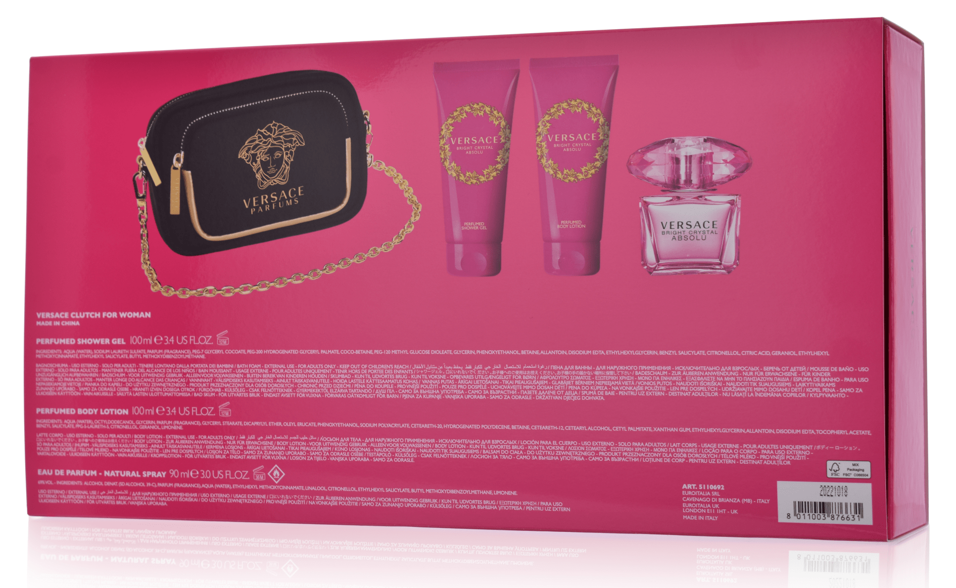 Versace Bright Crystal Absolu 90 ml Eau de Parfum Mega Set 4-teilig
