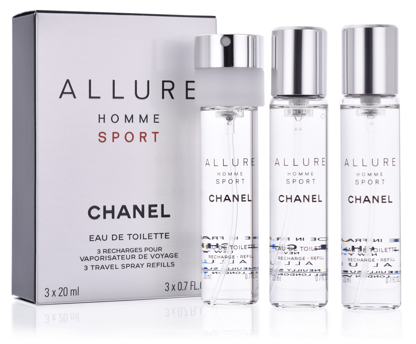 Chanel Allure Homme Sport 3 x 20 ml Eau de Toilette Nachfüllung