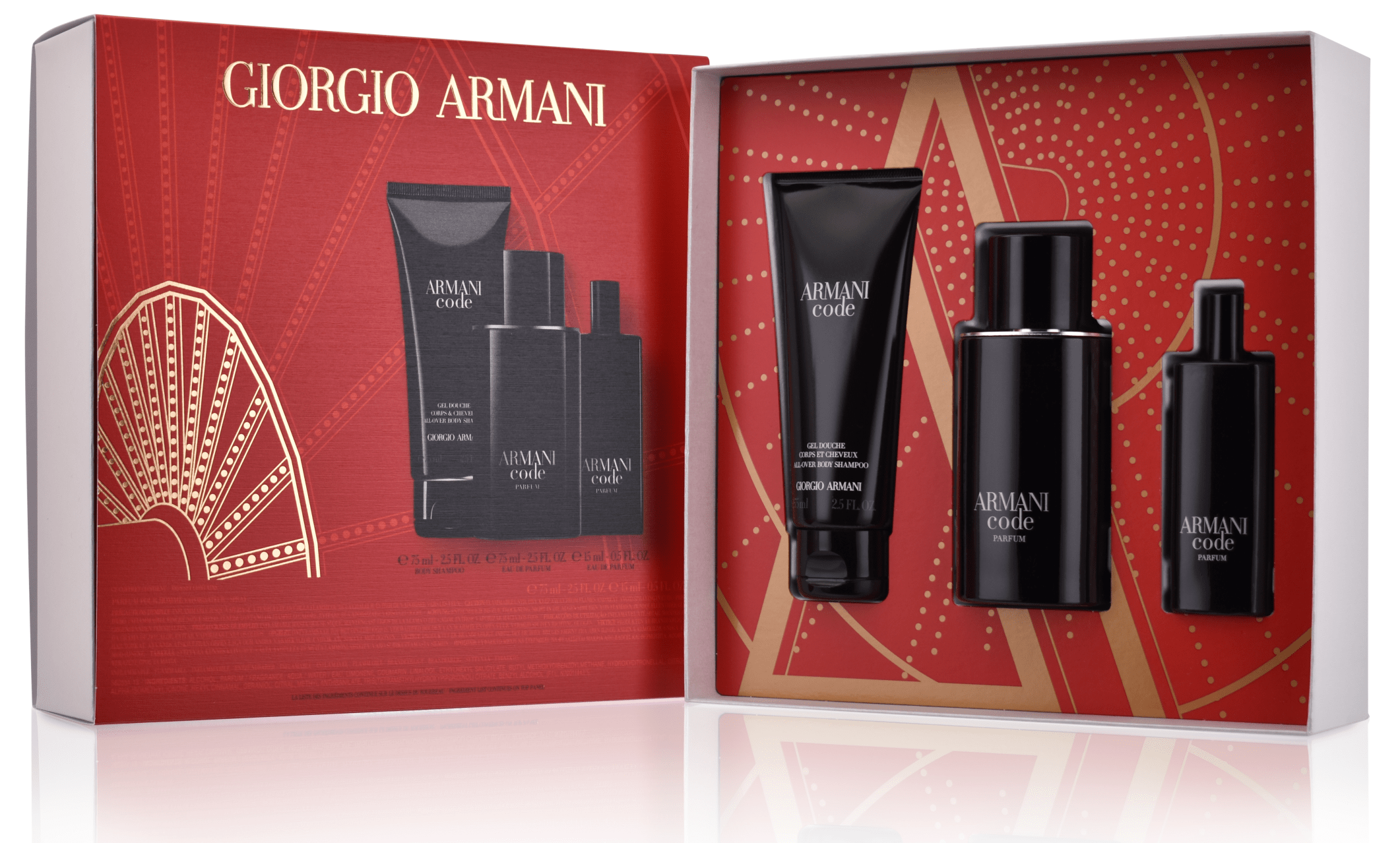 Armani Code Homme Parfum 75 ml refillable + 15 ml Parfum + 75 ml SG